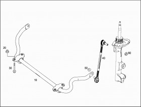 Стабилизатор передний (A2043230665) для Mercedes Benz