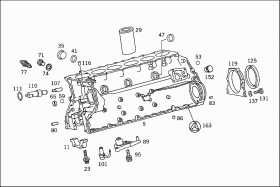 Сальник коленвала задний с крышкой (A611010011464) для Mercedes Benz