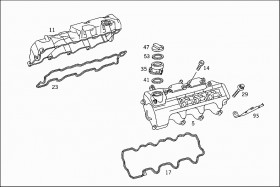Прокладка клапанной крышки левая (A1120160221) для Mercedes Benz