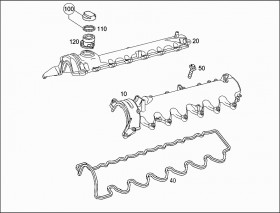 Прокладка клапанной крышки правая (A1370160321) для Mercedes Benz