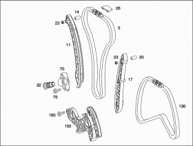 Планка направляющая цепи (планка слева) (A2710521116) для Mercedes Benz