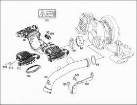 Трубопровод чистого воздуха с расходомерами (A642090174280) для Mercedes Benz