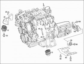 Подушка (опора) двигателя (акпп) (A2212400518) для Mercedes Benz