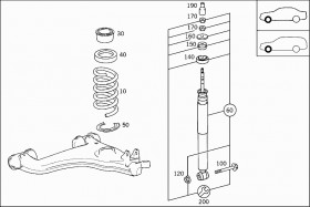 Амортизатор передний (A210323500090) для Mercedes Benz