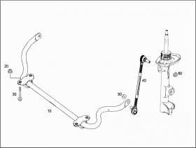 Стойка стабилизатора переднего левая (A2043203789) для Mercedes Benz