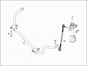 Стойка переднего стабилизатора правая (A2043202289) для Mercedes Benz