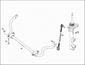 Стойка переднего стабилизатора левая (A204320078964) для Mercedes Benz