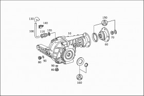 Сальник редуктора, комплект 2 шт. (A1639970146) для Mercedes Benz