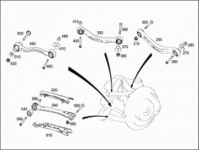 Нижняя продольная тяга (A2053506303) для Mercedes Benz