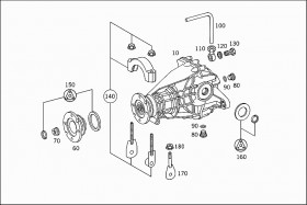 Сальник редуктора заднего моста, комплект 2 шт. (A1639970246) для Mercedes Benz