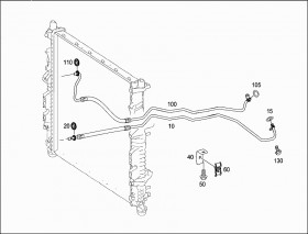 Трубка охлаждния АКПП левая (A1645004972) для Mercedes Benz
