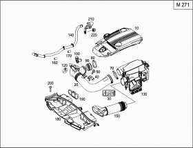 Впускной воздуховод (A2710901929) для Mercedes Benz