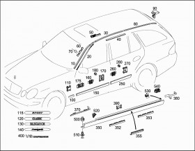 Обозначение модели V8 kompressor (A2308170515) для Mercedes Benz