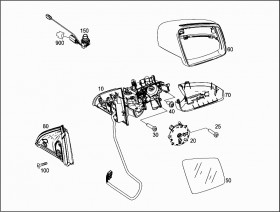 Накладка зеркала нижняя правая (A1668100415) для Mercedes Benz