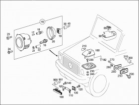 Габаритный фонарь (A0009064904) для Mercedes Benz