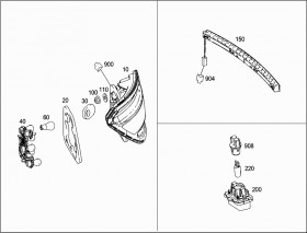 Фонарь номерного знака (A2218200856) для Mercedes Benz