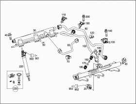 Комплект крепления топливной форсунки (A1770720000) для Mercedes Benz