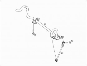 Стойка переднего стабилизатора правая (A2533230217) для Mercedes Benz