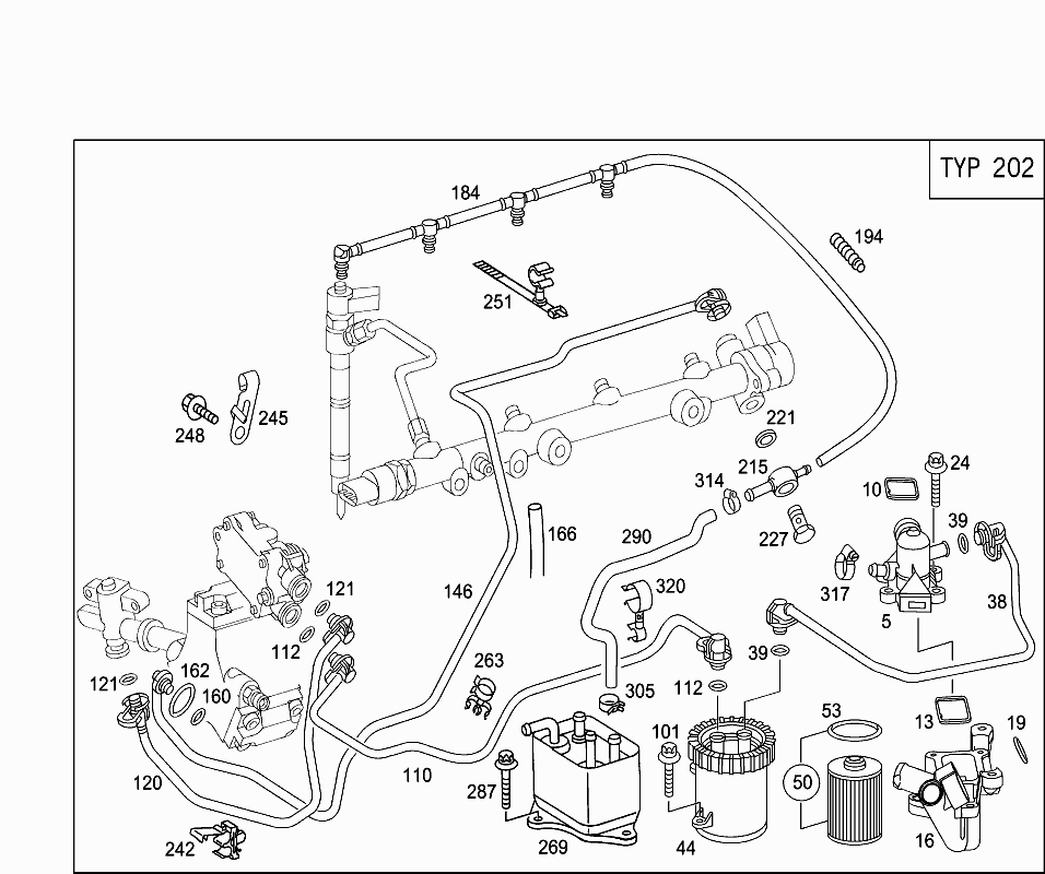 Топливная схема мерседес w202